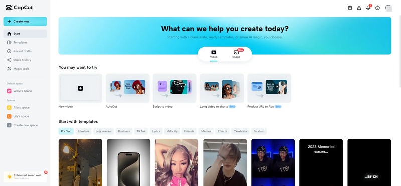 Cách sử dụng CapCut online để chỉnh sửa video 1