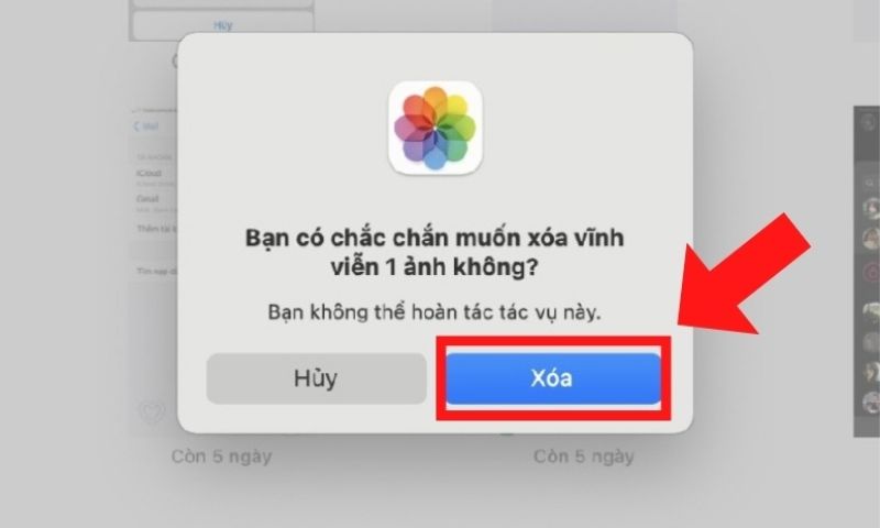 cách xoá ảnh trên Macbook