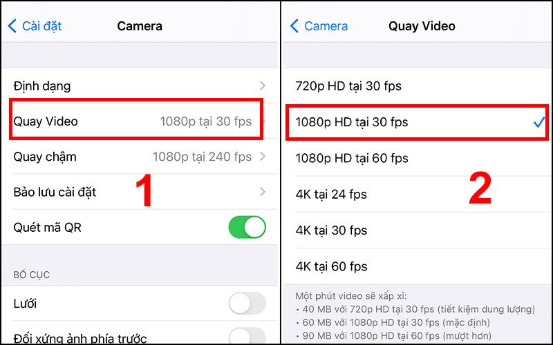 Giảm dung lượng video trên iPhone