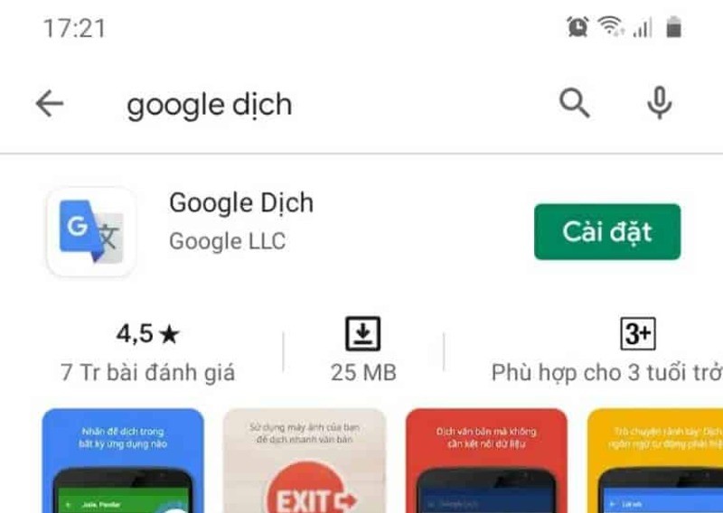 Tải và cài đặt ứng dụng Google Dịch