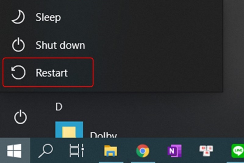 Khởi động lại máy tính
