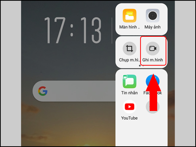 Bạn vuốt nhẹ bên ngoài sẽ thấy biểu tượng ghi hình