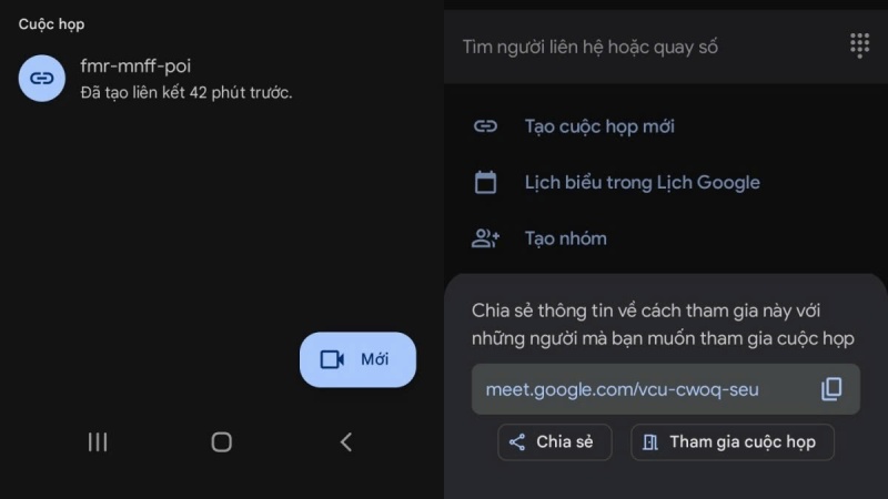 Hướng dẫn cách tạo link Google Meet trên điện thoại 1