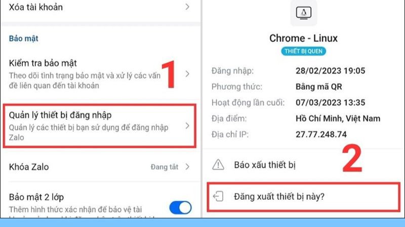 Thoát tài khoản sau khi sử dụng trên thiết bị lạ