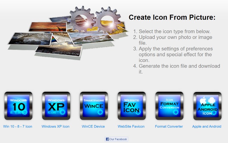 Tạo icon online miễn phí trên Pic2Icon