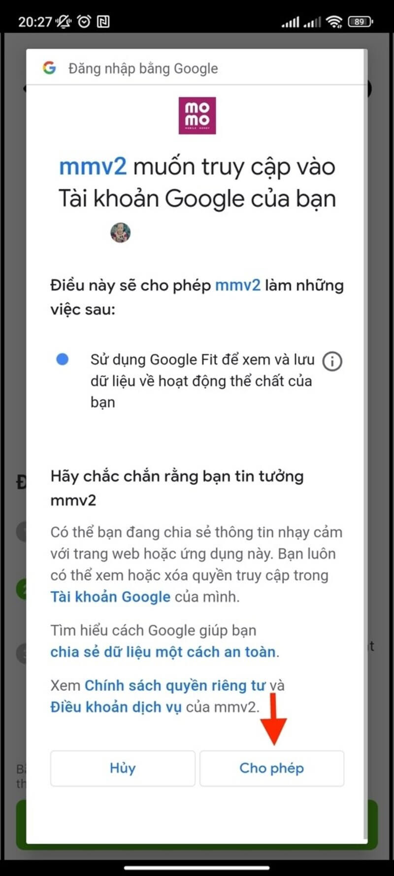 Hướng dẫn đồng bộ bước chân trên Momo trên Android 3