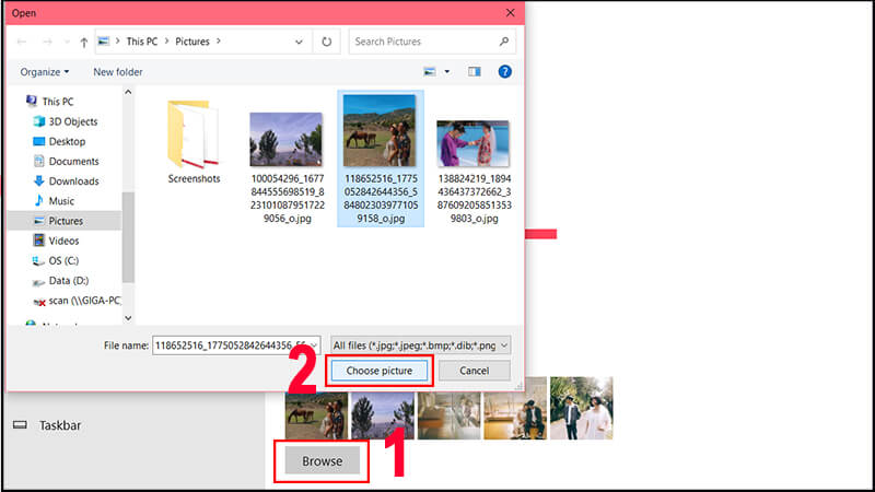 Bước 4 đổi hình nền máy tính bằng ảnh tải về trên Windows 10