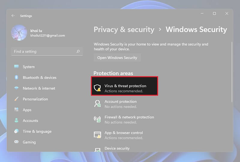 Cách tắt Windows Defender qua Menu Settings 2