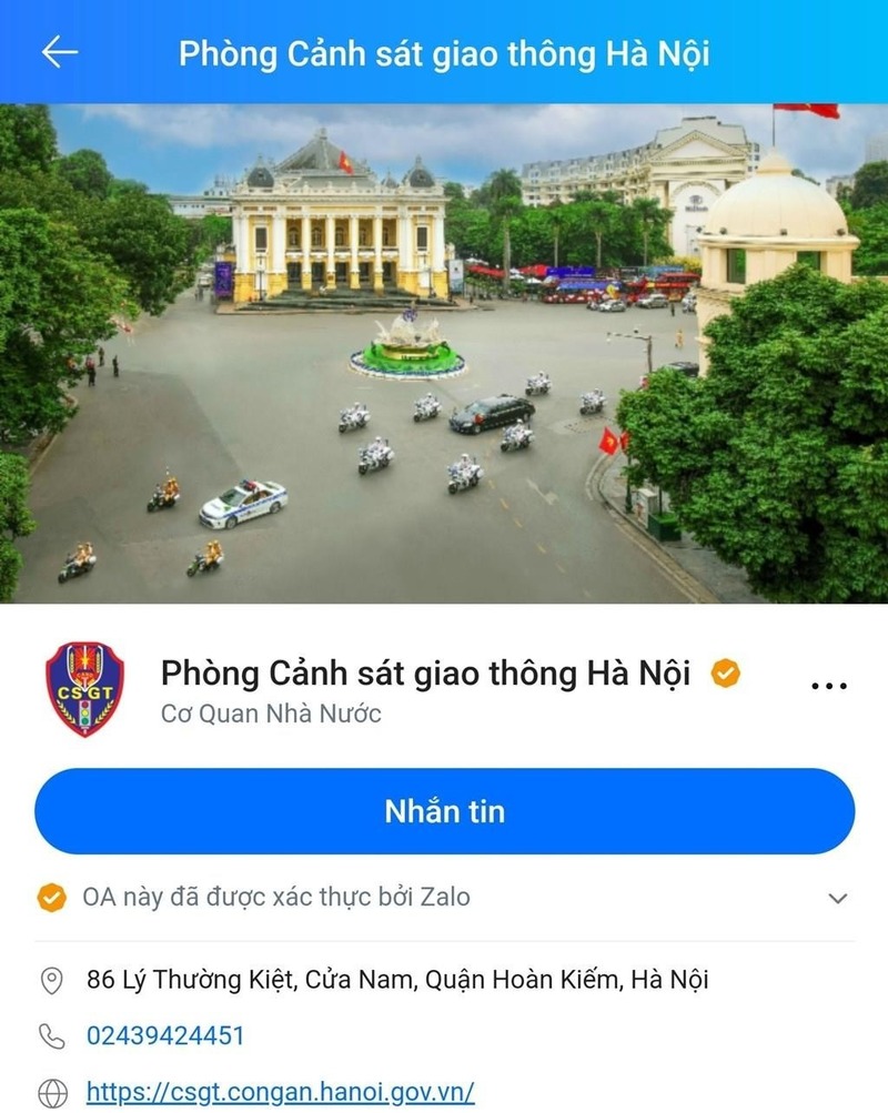 Zalo của Phòng CSGT