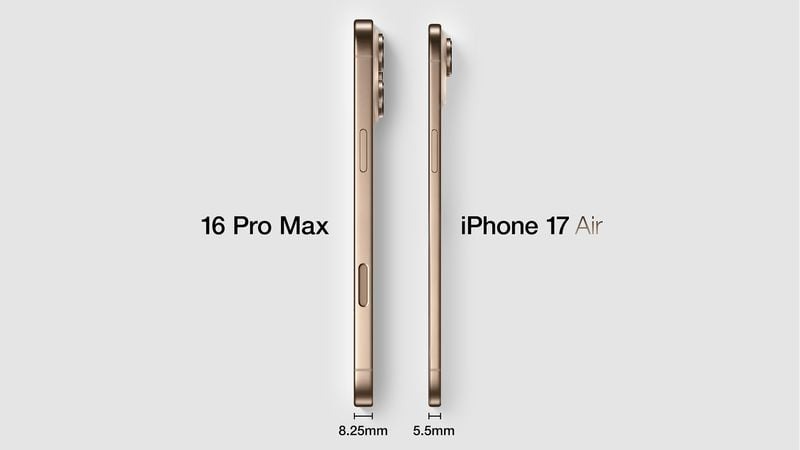 Độ mỏng chi tiết iPhone 17‌ Air 