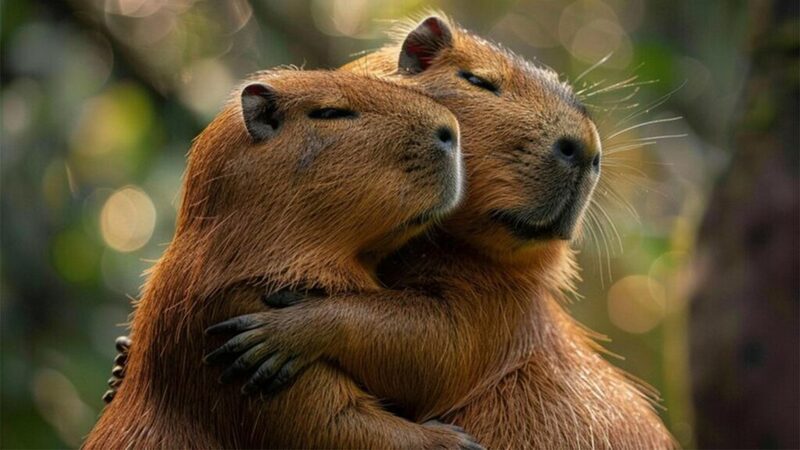 Capybara và bạn của mình