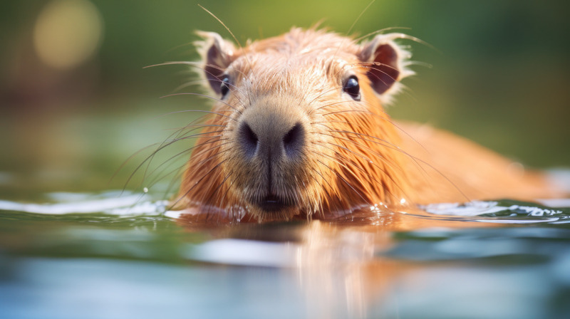 Hình nền Capybara lội nước