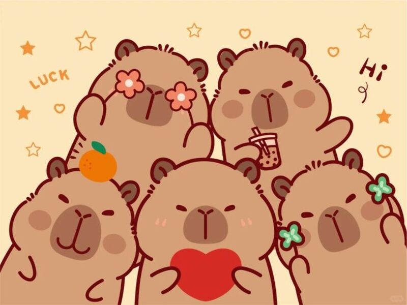 hình nền capybara cute cho máy tính