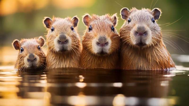 Những người bạn Capybara cute