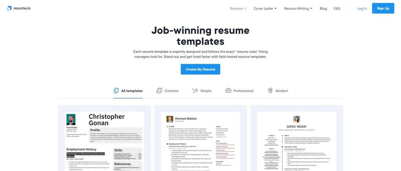 Phần mềm Resume.io