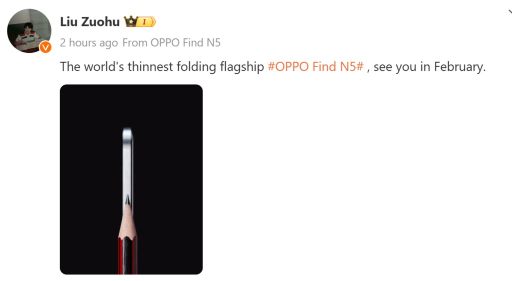 Teaser của Oppo Find N5