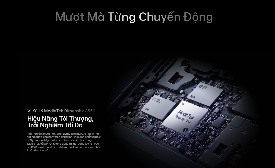 Hiệu năng mạnh mẽ với chip MediaTek Dimensity 8350