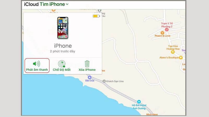 Định vị vị trí số điện thoại bằng Find My iPhone bước ba