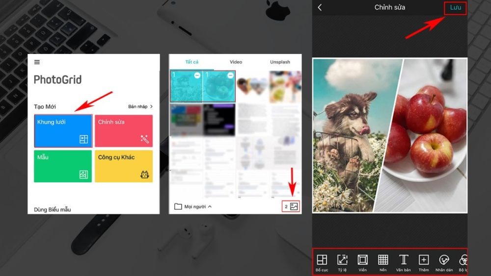 Ghép ảnh trên iPhone bằng PhotoGrid