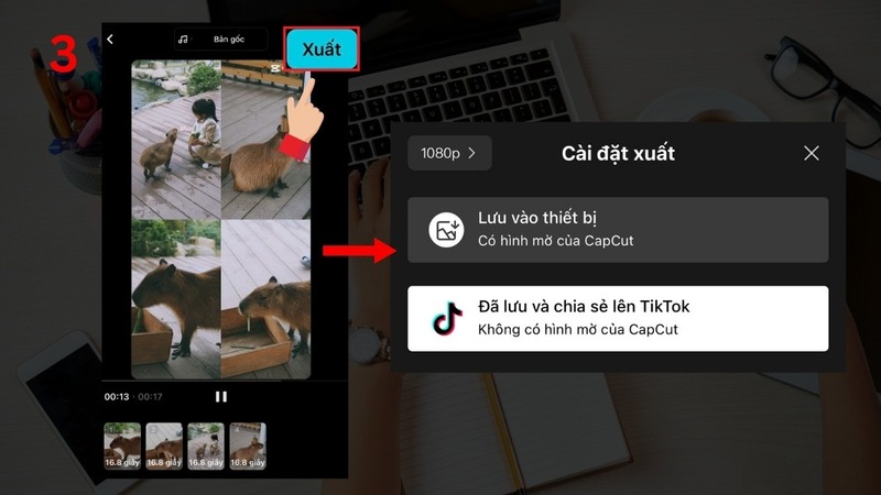 hoàn tất ghép nhiều ảnh thành 1 ảnh trên iphone
