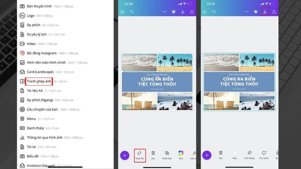 Ghép ảnh trên iPhone bằng Canva