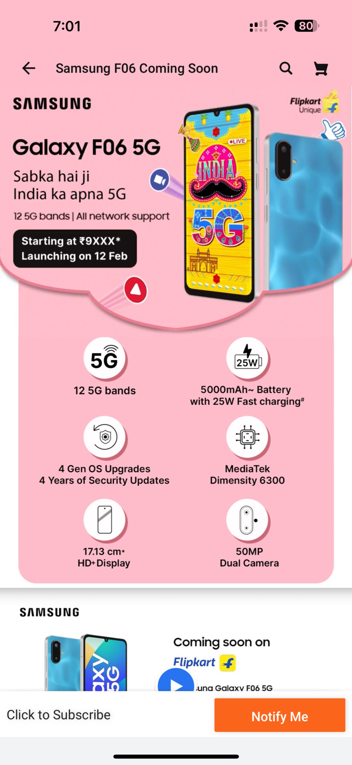 ngày ra mắt Galaxy F06 5G