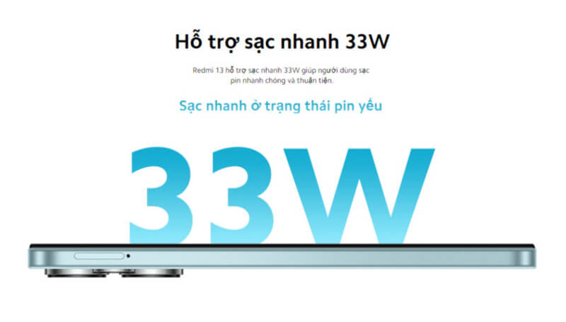 Pin và sạc của dòng điện thoại Redmi 13