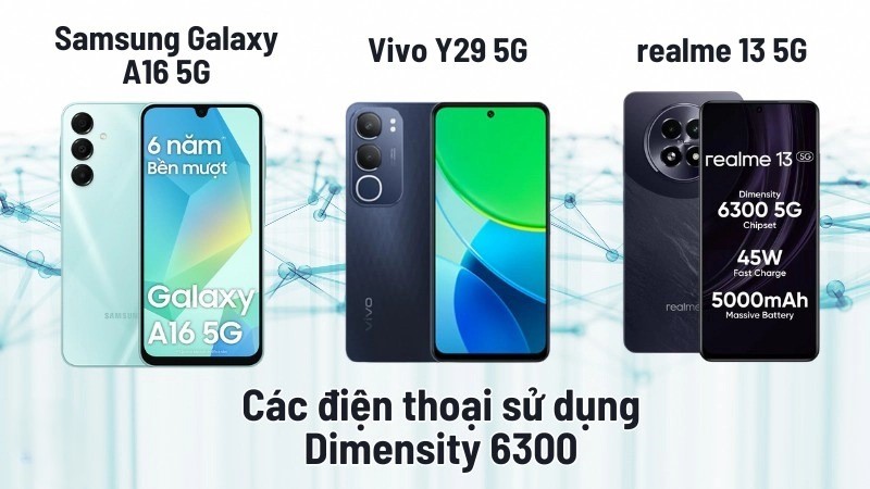 Chip Dimensity 6300 có mặt trên các mẫu điện thoại nào? 