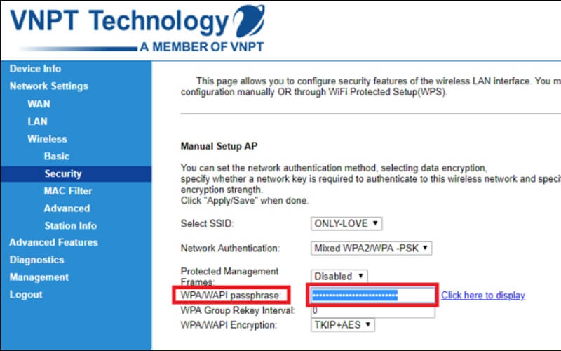 Đổi mật khẩu WiFi VNPT