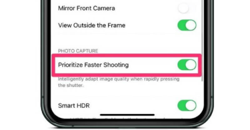 Chế độ Prioritize Faster Shooting phù hợp khi chụp vật thể di chuyển