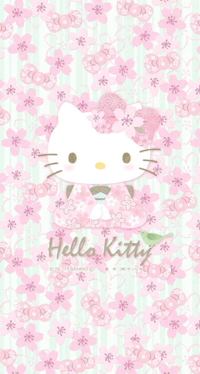 Hình nền Hello Kitty hoa anh đào