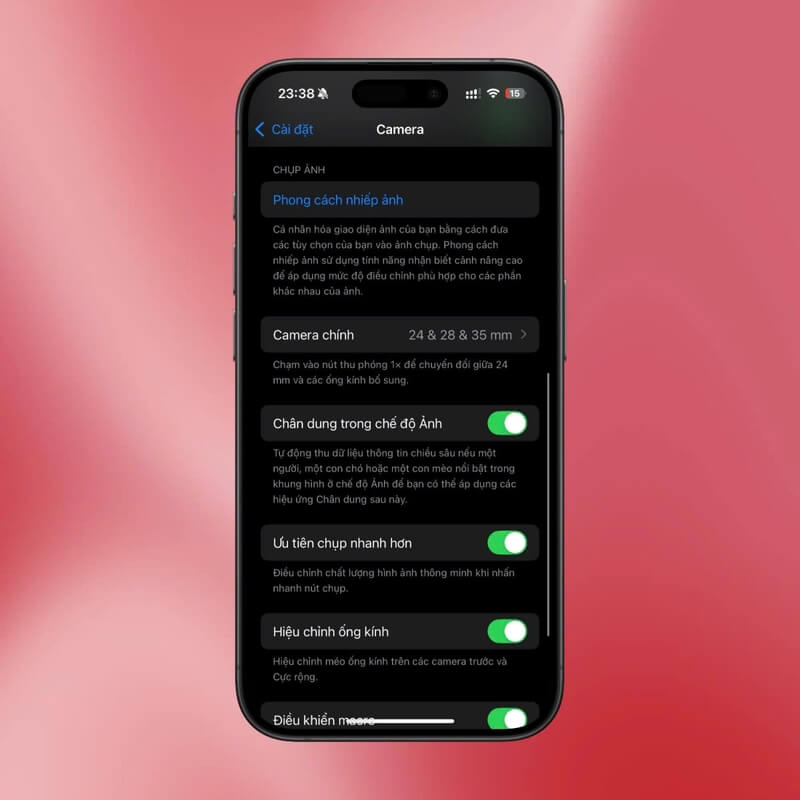 cách chỉnh camera iPhone 16 Pro Max chụp hình đẹp
