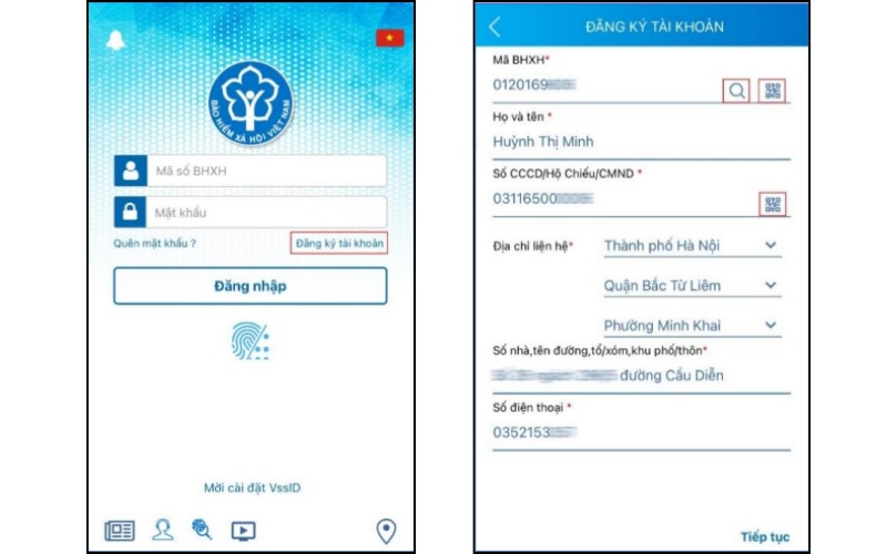 Cách đăng ký VssID trên điện thoại