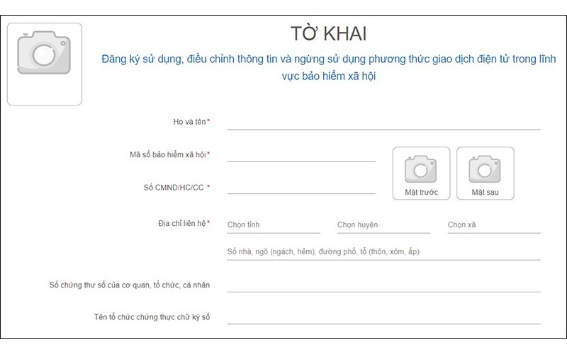 Nhập đầy đủ thông tin cá nhân