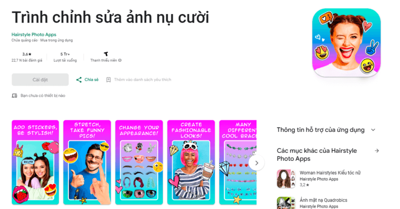 app chỉnh nụ cười