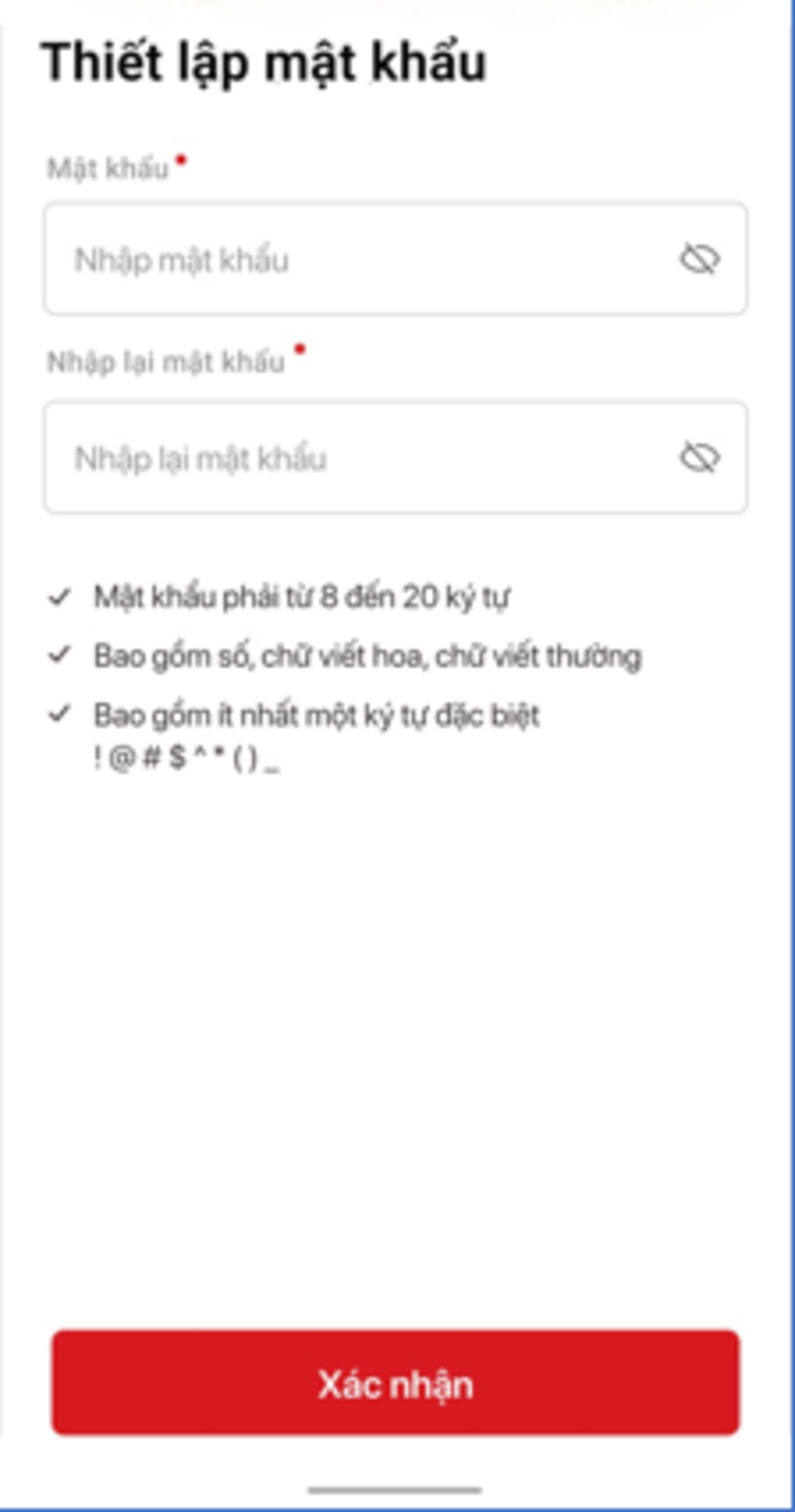 Thiết lập mật khẩu truy cập