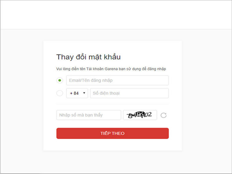 cách đổi mật khẩu Garena
