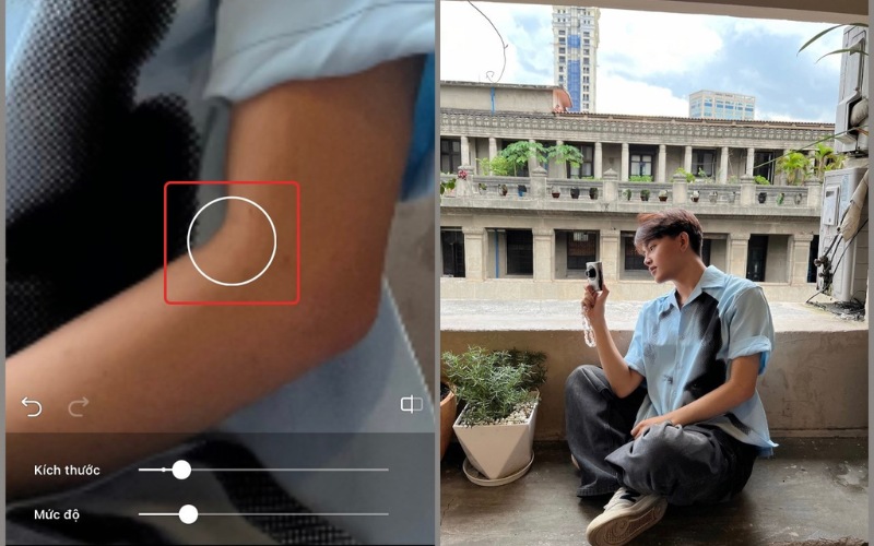 chỉnh thon tay cùng app BeautyPlus