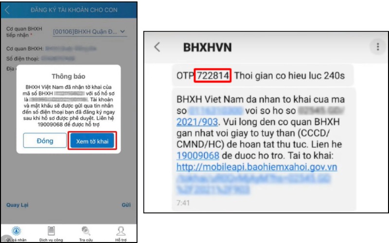 thông báo gửi tin nhắn SMS