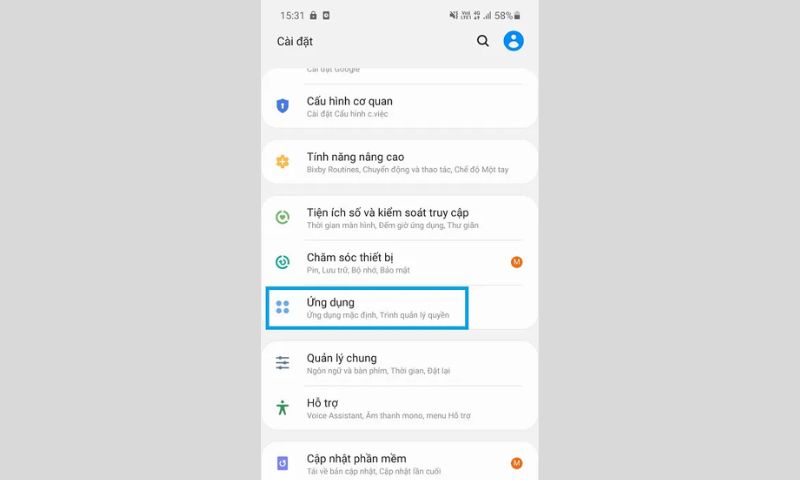 xóa bộ nhớ đệm trên Samsung 