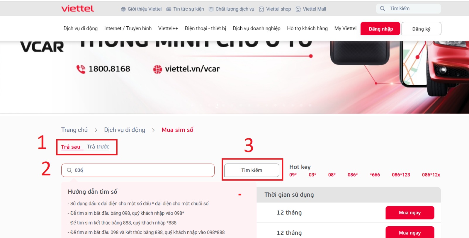 Mua online trên website Viettel hoặc đại lý sim số đẹp