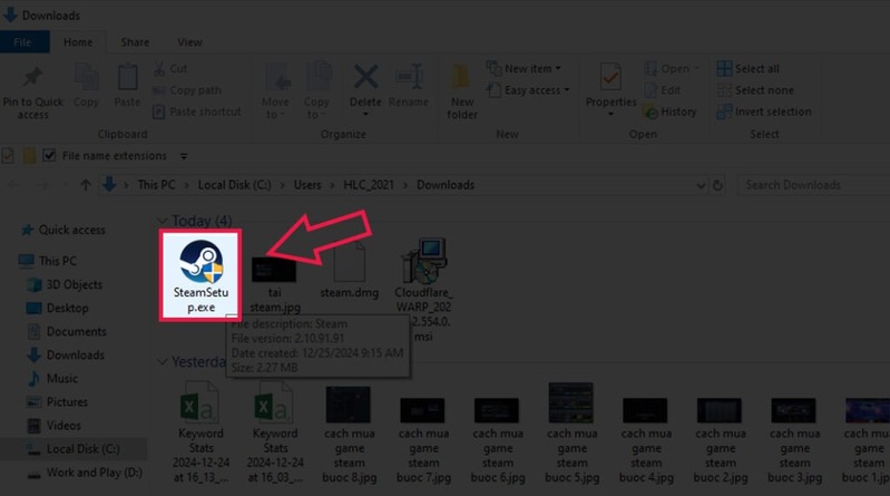 Cài đặt Steam trên máy tính