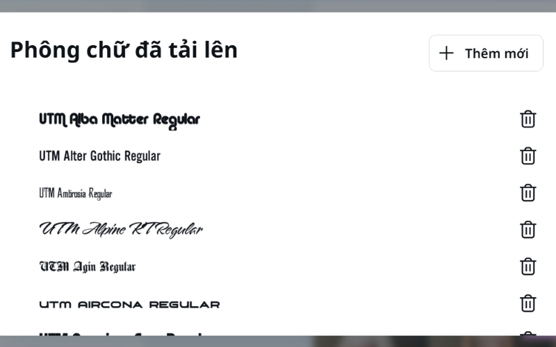 Chọn và tải font lên Canva