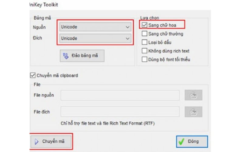 Chuyển chữ thường thành chữ in hoa trong Excel bằng Unikey