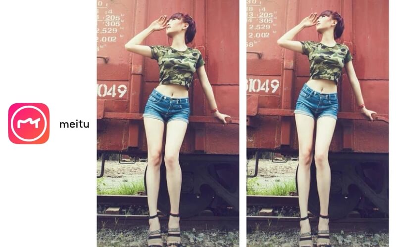 Meitu app kéo dài chân