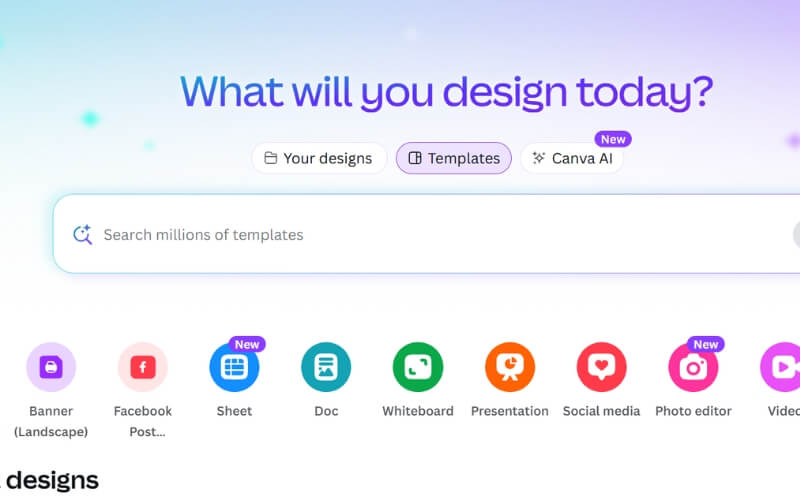 Truy cập Canva và đăng nhập