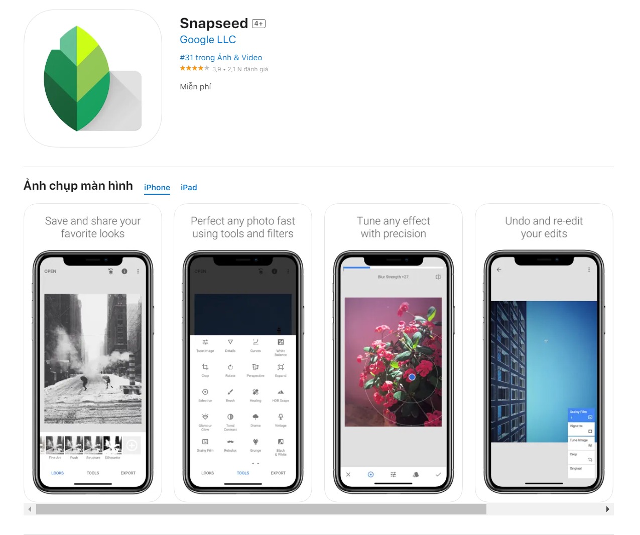 app chỉnh ảnh đẹp trên iPhone