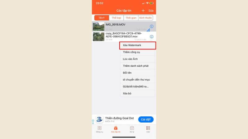 Hướng dẫn cách xóa logo Capcut bằng ứng dụng khác 4