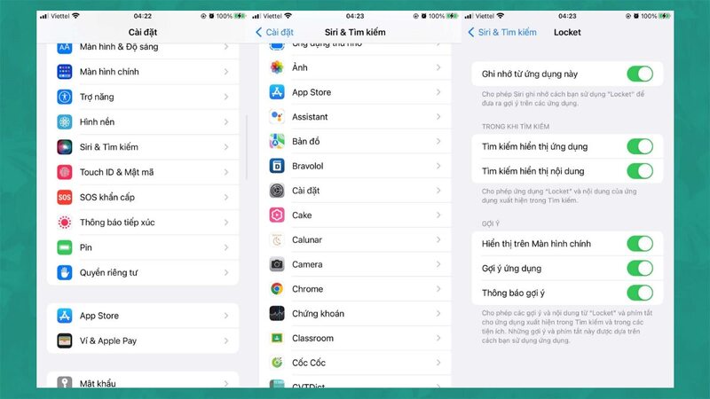 Dùng tính năng Siri & Tìm kiếm