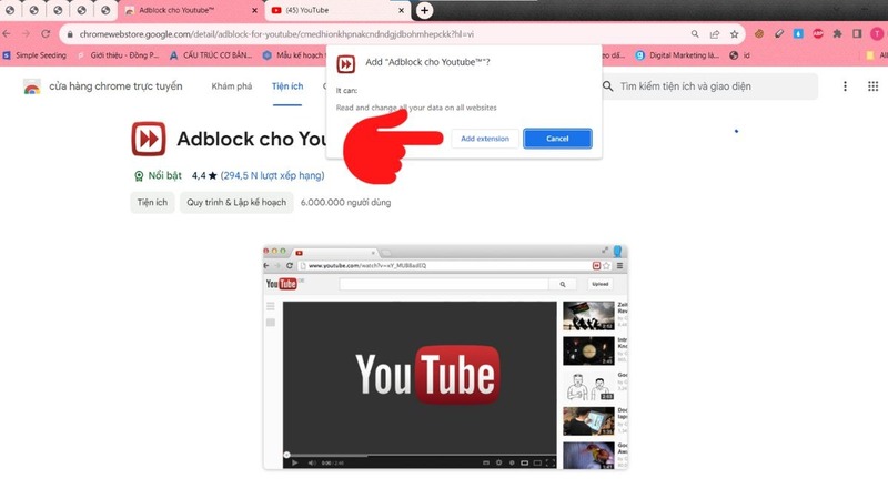 Sử dụng tiện ích Adblock for YouTube bước 2